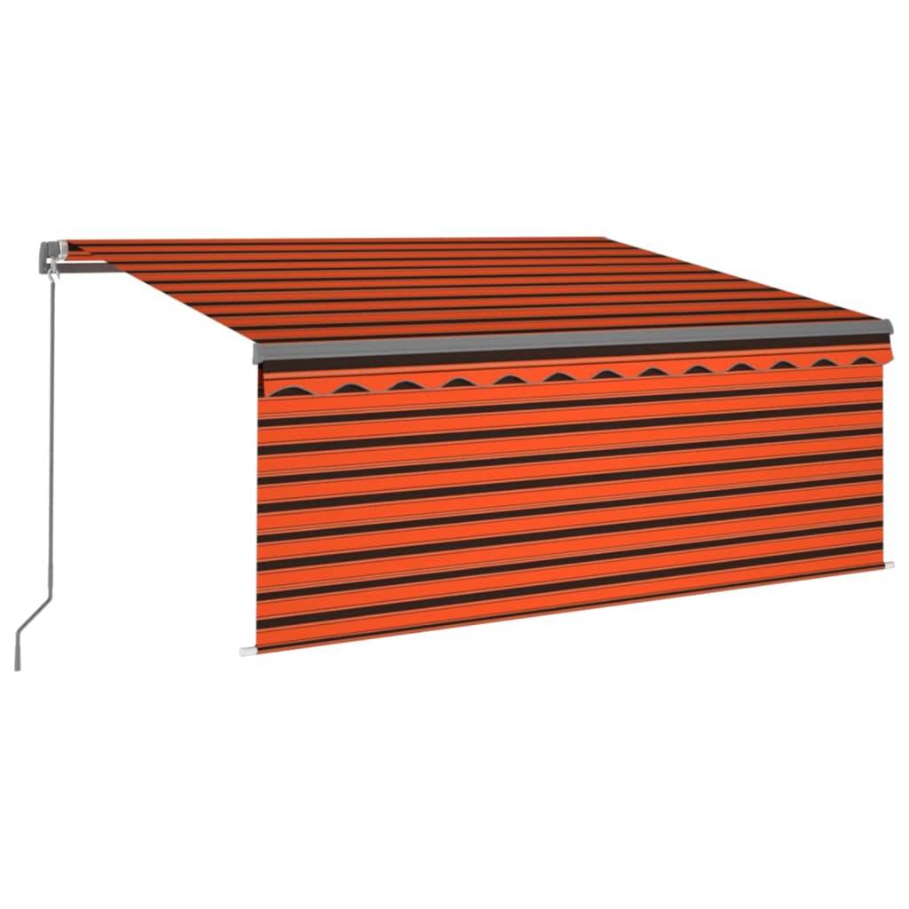 vidaXL Markise Manuell Einziehbar mit Rollo 3,5x2,5 m Orange & Braun