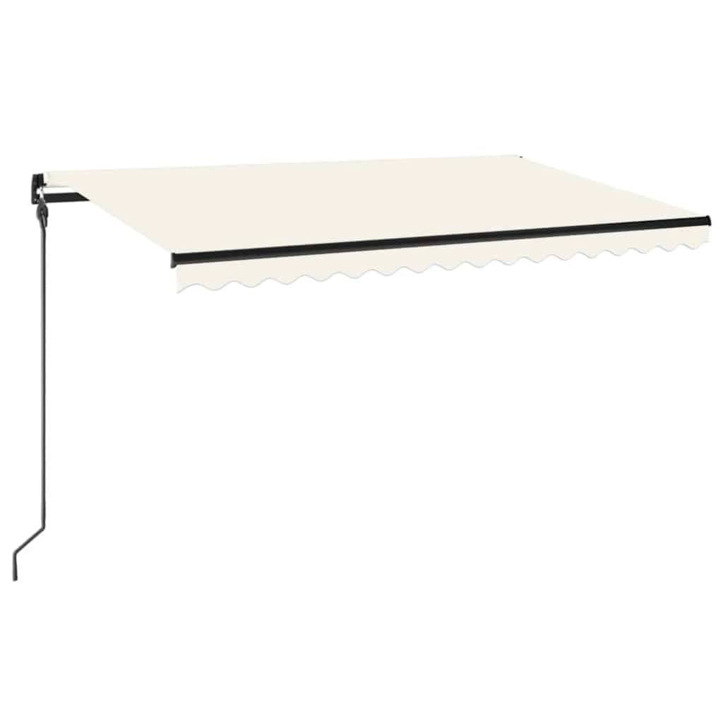 vidaXL Markise Manuell Einziehbar mit LED 450x300 cm Creme