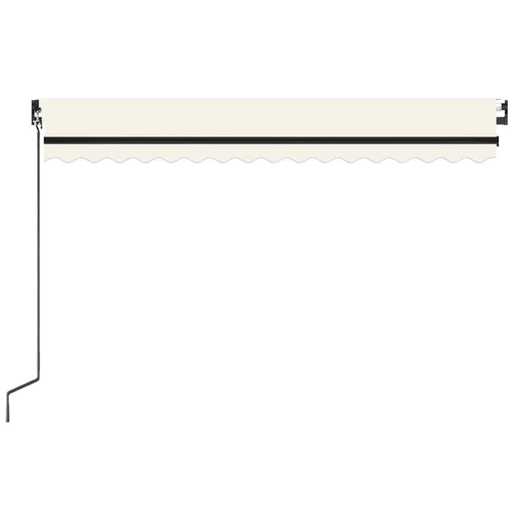 vidaXL Markise Manuell Einziehbar mit LED 450x300 cm Creme