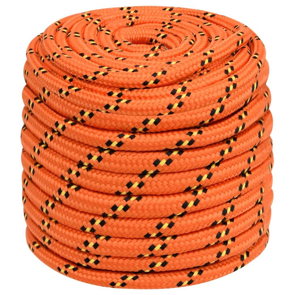 vidaXL Bootsseil Orange 16 mm 100 m Polypropylen