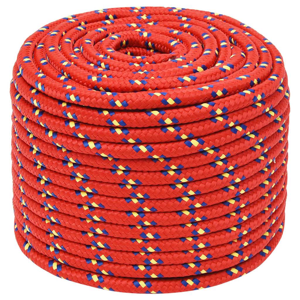vidaXL Bootsseil Rot 14 mm 25 m Polypropylen