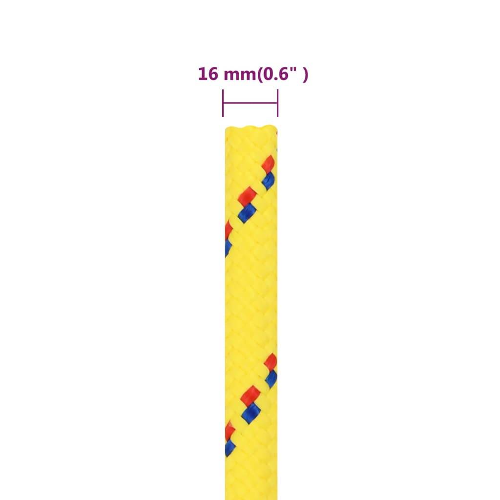 vidaXL Bootsseil Gelb 16 mm 100 m Polypropylen