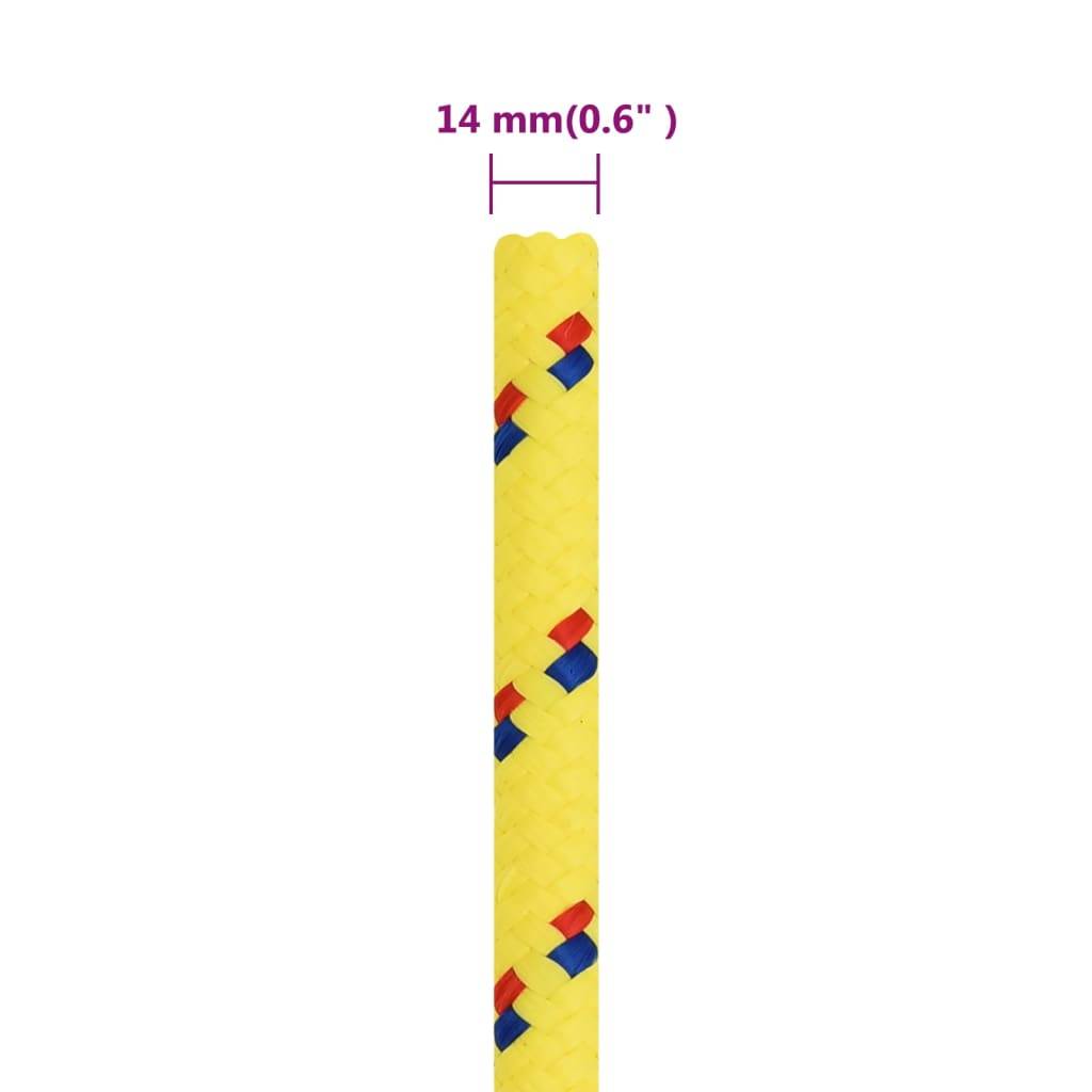 vidaXL Bootsseil Gelb 14 mm 50 m Polypropylen