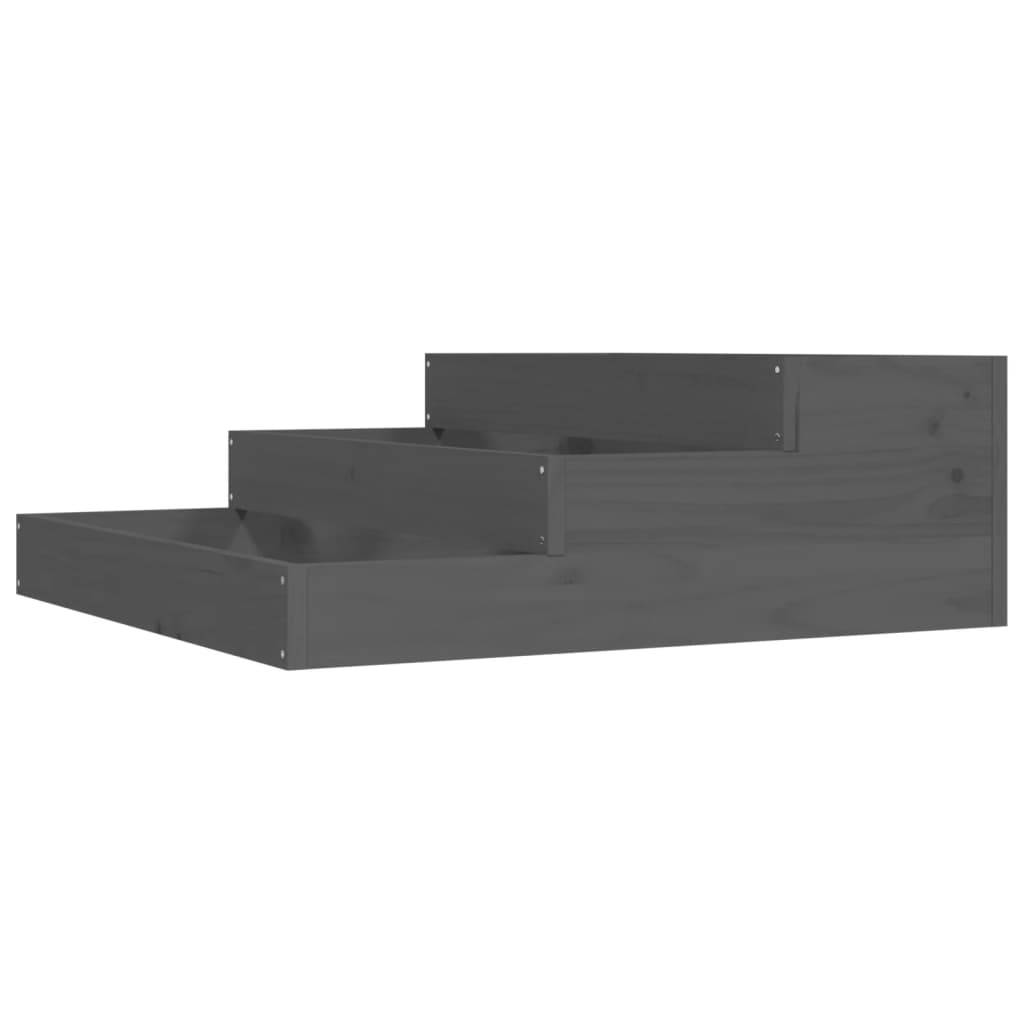vidaXL Pflanzkübel Grau 78x78x27 cm Massivholz Kiefer