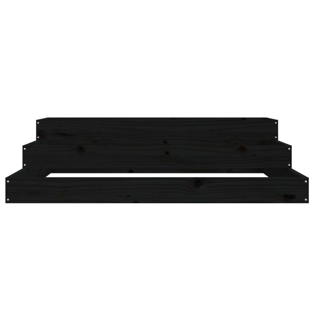 vidaXL Pflanzkübel Schwarz 107x107x27 cm Massivholz Kiefer