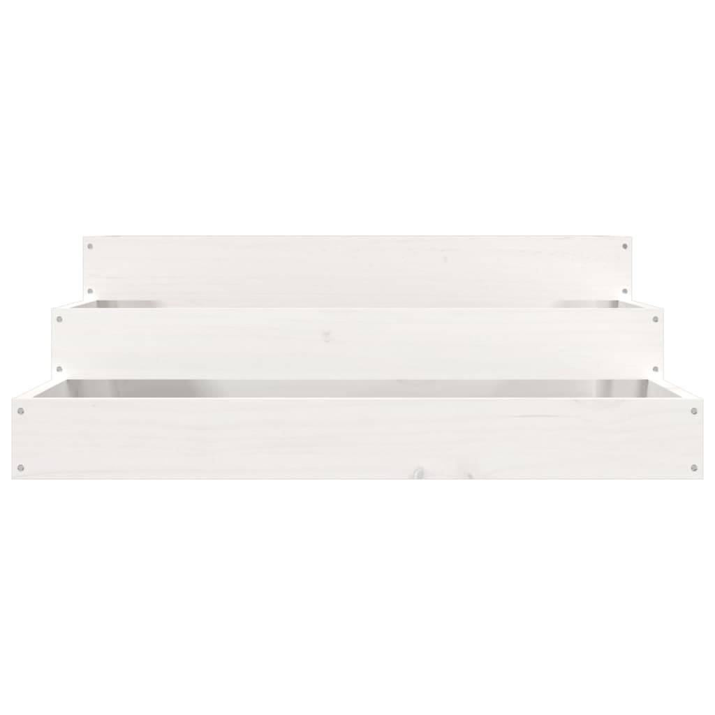 vidaXL Pflanzkübel Weiß 78x78x27 cm Massivholz Kiefer