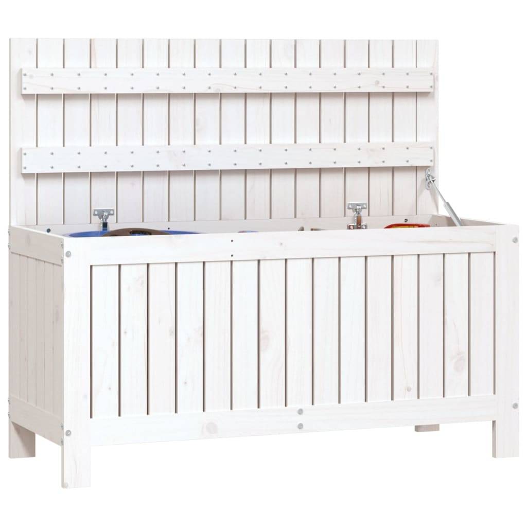 vidaXL Gartentruhe Weiß 108x42,5x54 cm Massivholz Kiefer