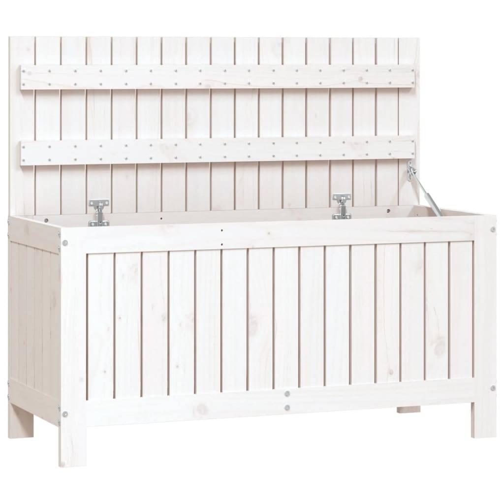 vidaXL Gartentruhe Weiß 108x42,5x54 cm Massivholz Kiefer