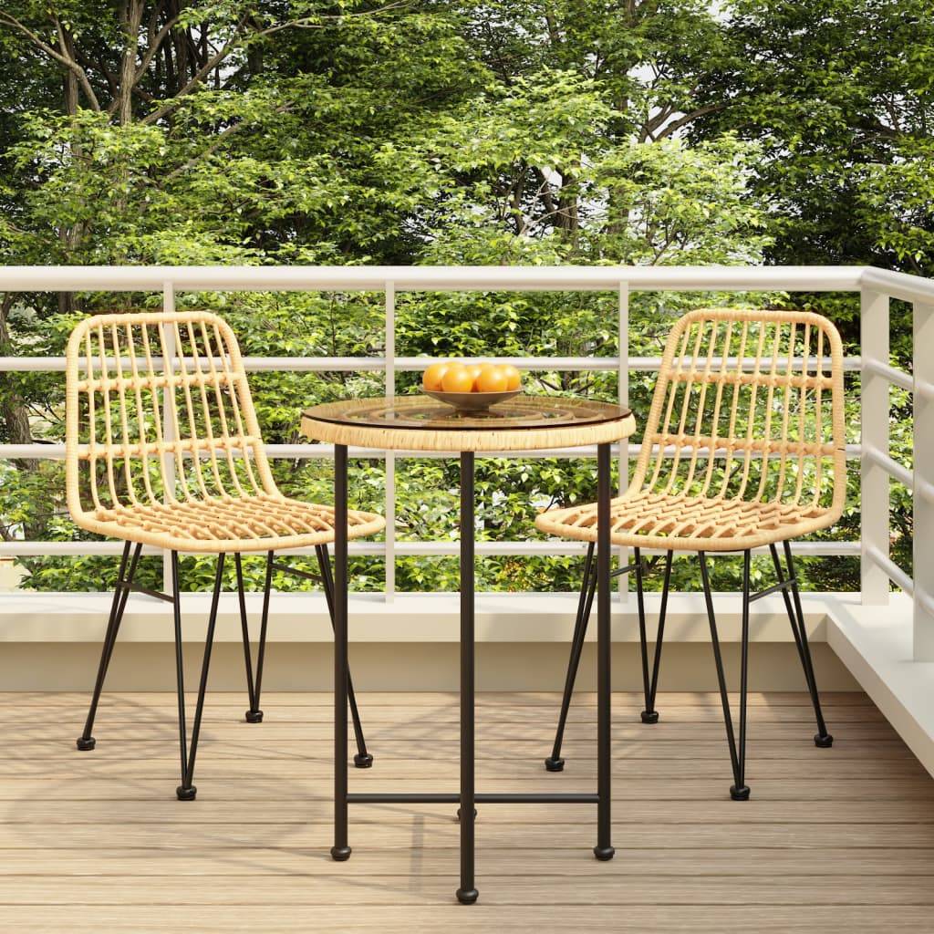 vidaXL 3-tlg. Garten-Essgruppe Poly Rattan