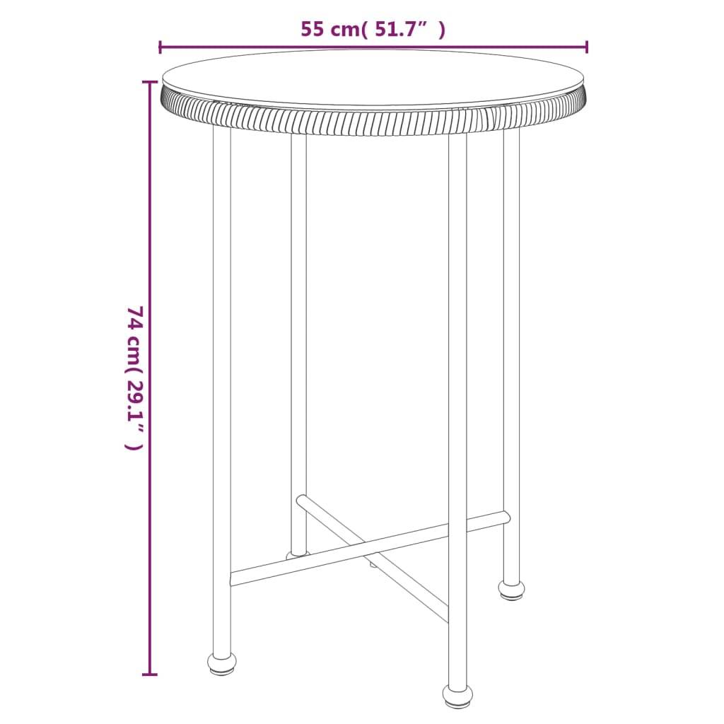 vidaXL Esstisch Ø55 cm Hartglas und Stahl