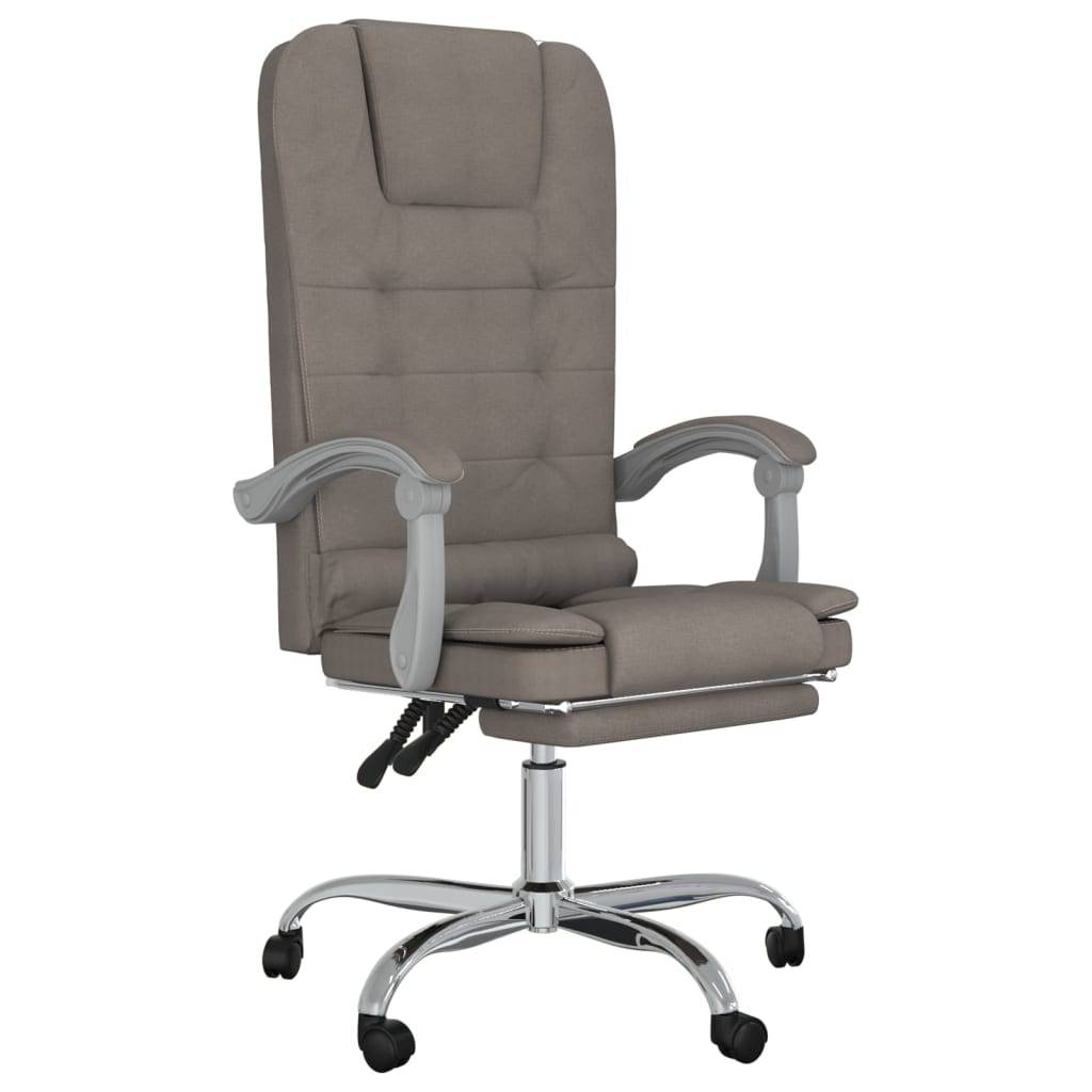 vidaXL Bürostuhl mit Massagefunktion Taupe Stoff