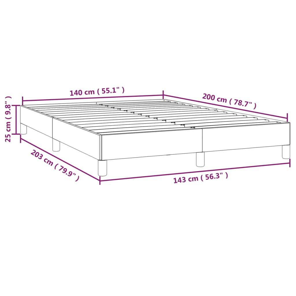 vidaXL Bettgestell ohne Matratze Dunkelblau 140x200 cm Samt