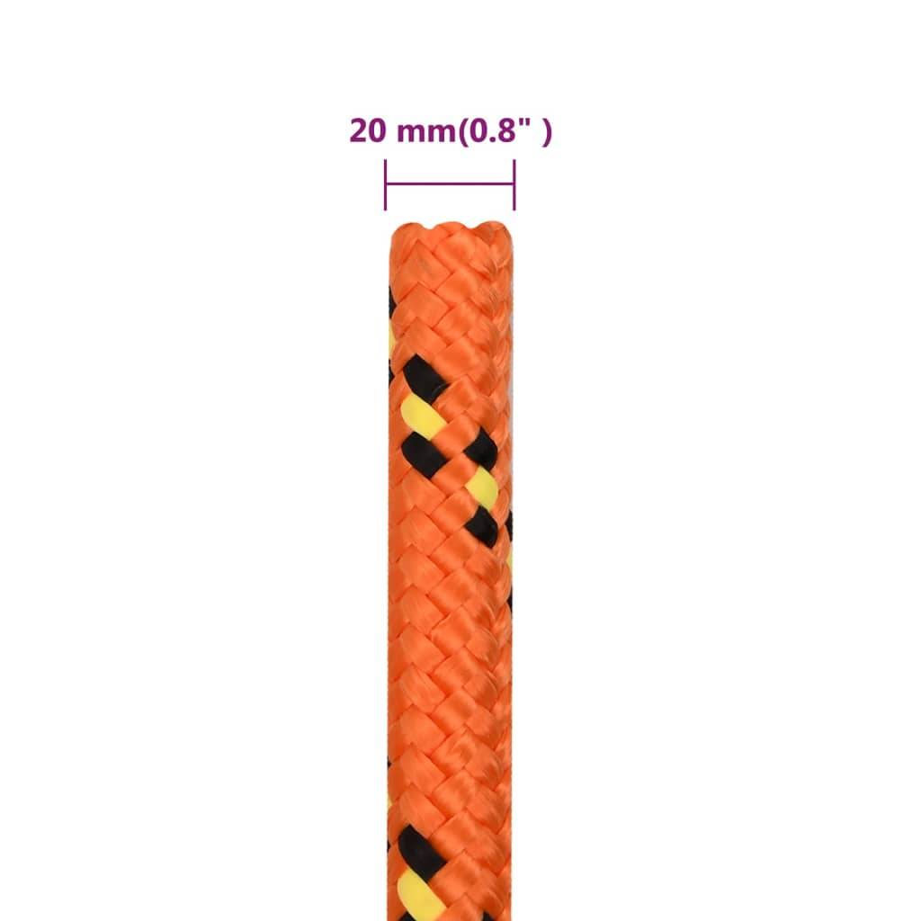 vidaXL Bootsseil Orange 20 mm 25 m Polypropylen