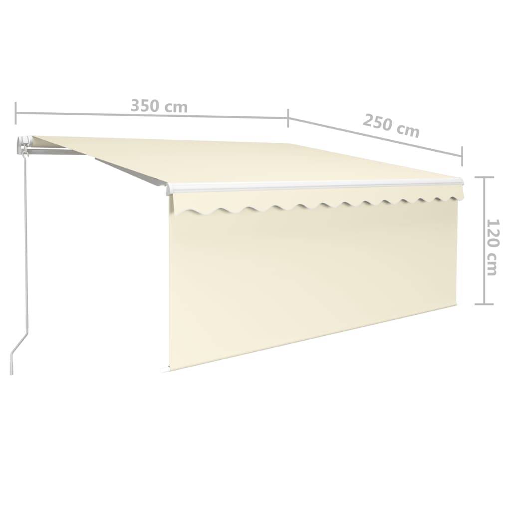 vidaXL Markise Manuell Einziehbar mit Rollo 3,5x2,5 m Creme