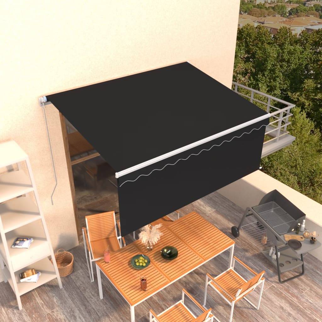 vidaXL Markise Manuell Einziehbar mit Rollo 3,5x2,5 m Anthrazit
