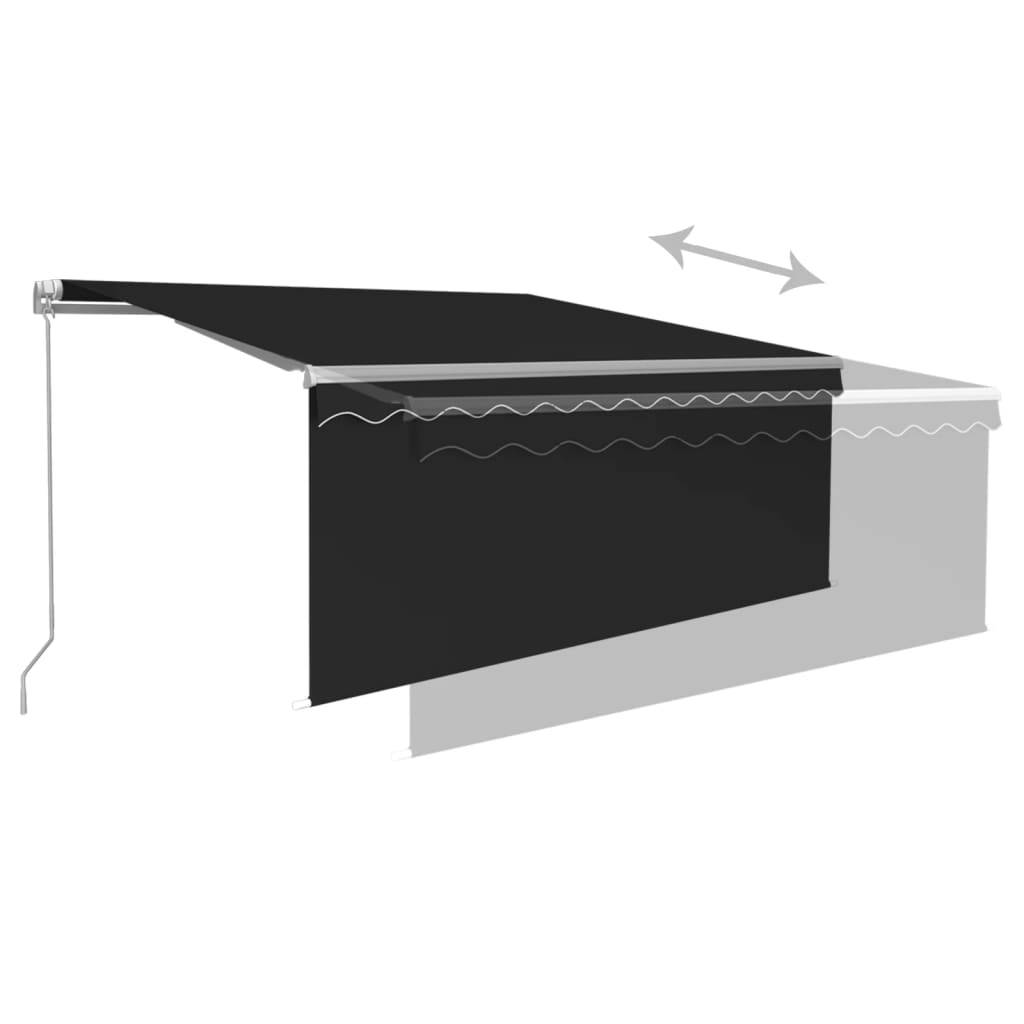 vidaXL Markise Manuell Einziehbar mit Rollo 3,5x2,5 m Anthrazit