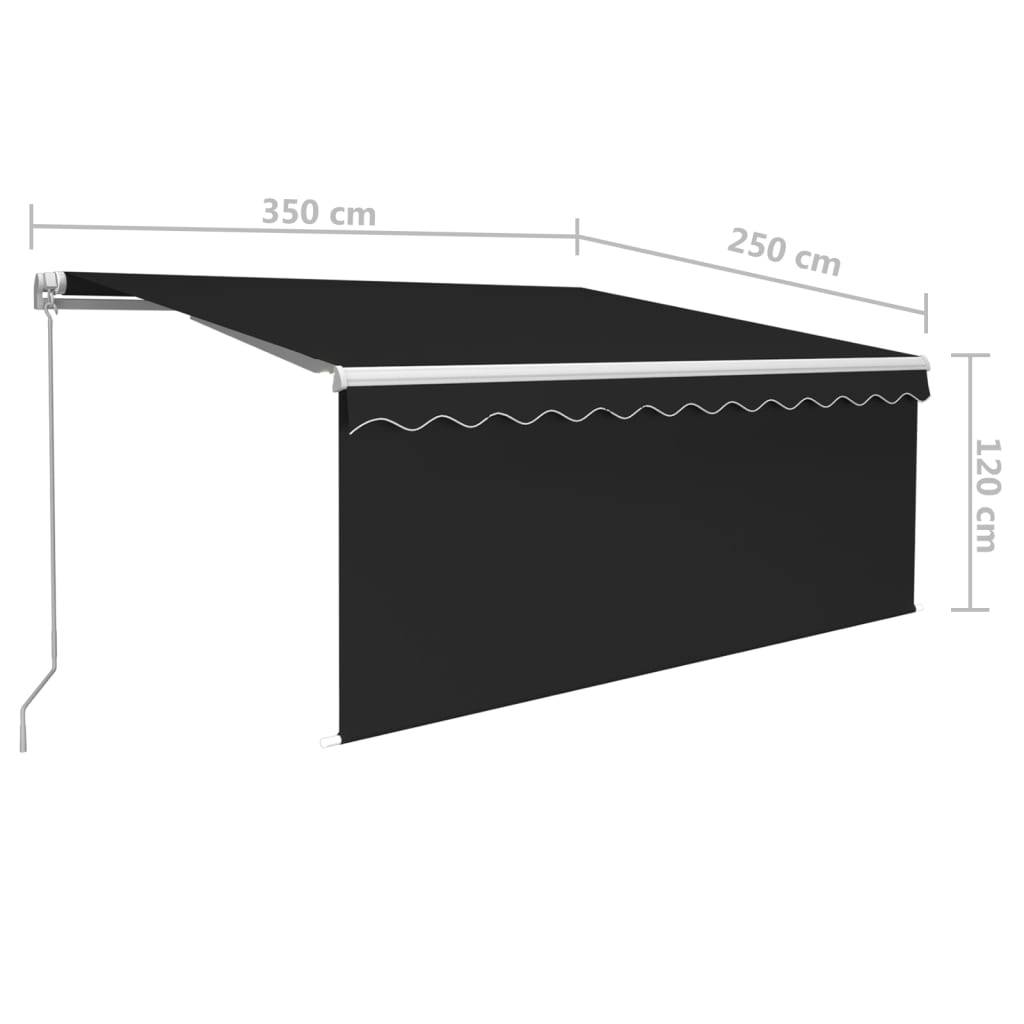 vidaXL Markise Manuell Einziehbar mit Rollo 3,5x2,5 m Anthrazit