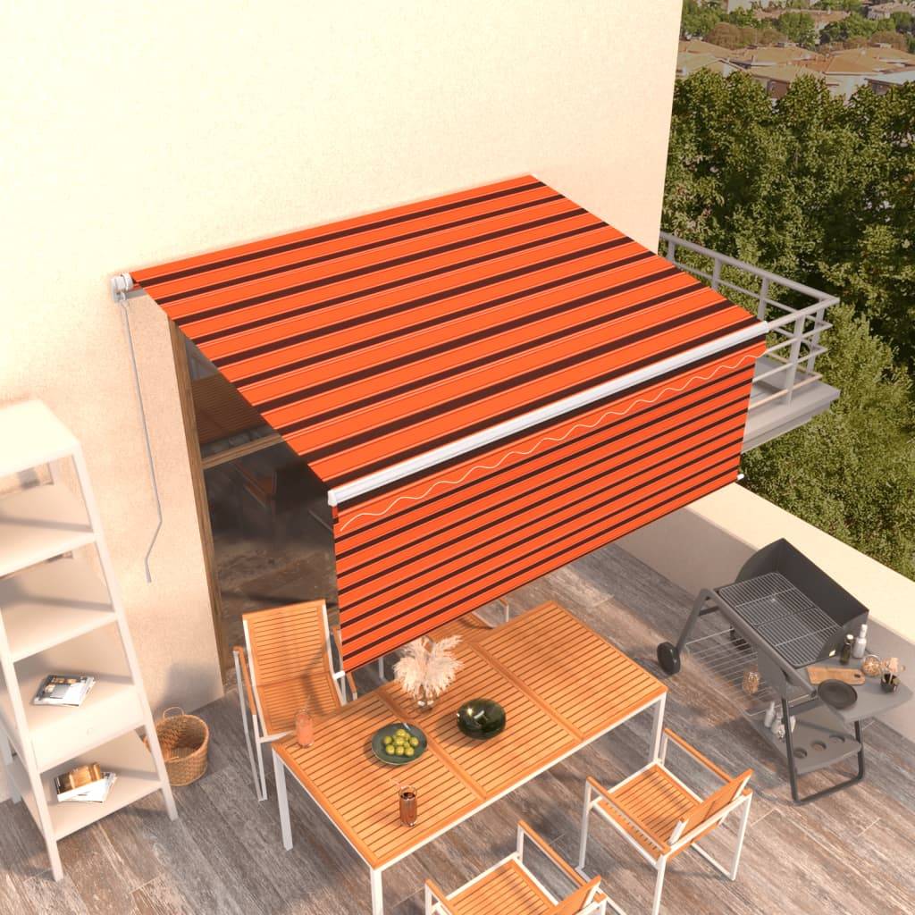 vidaXL Gelenkarmmarkise Einziehbar mit Jalousie 3,5x2,5 m Orange Braun