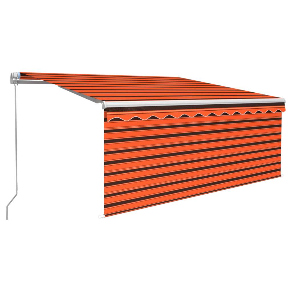 vidaXL Gelenkarmmarkise Einziehbar Jalousie LED 3,5x2,5 m Orange Braun