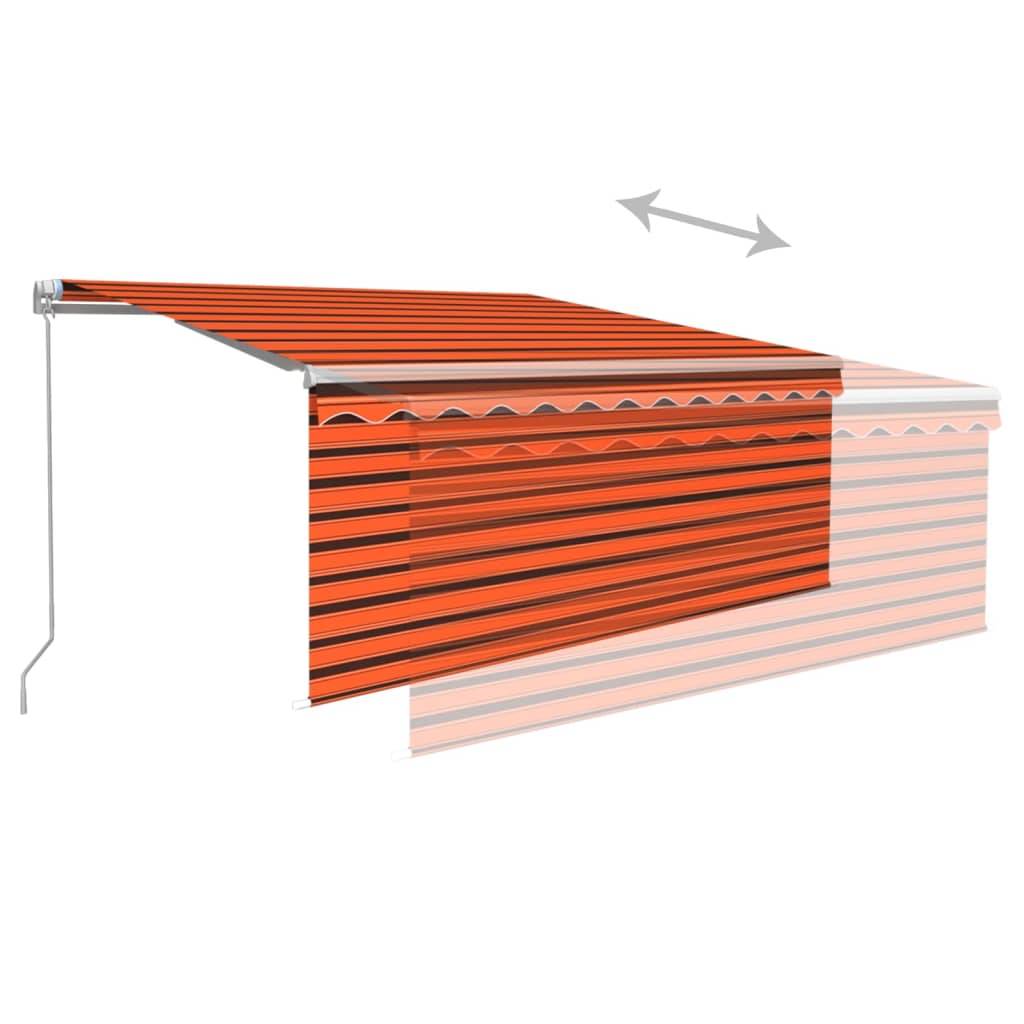 vidaXL Gelenkarmmarkise Einziehbar Jalousie LED 3,5x2,5 m Orange Braun