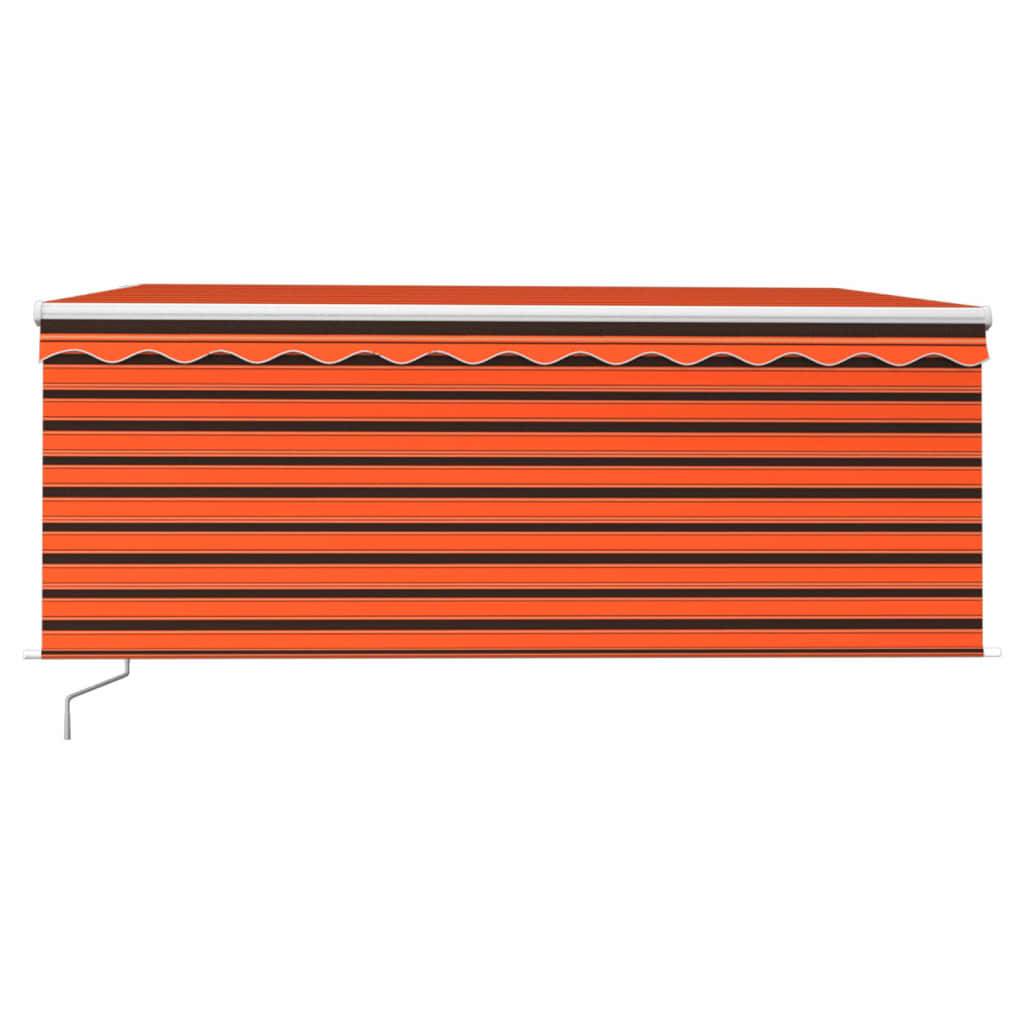 vidaXL Gelenkarmmarkise Einziehbar Jalousie LED 3,5x2,5 m Orange Braun