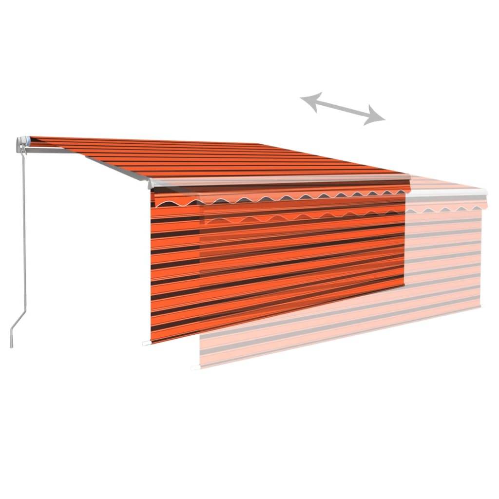 vidaXL Gelenkarmmarkise Einziehbar mit Jalousie 3,5x2,5 m Orange Braun