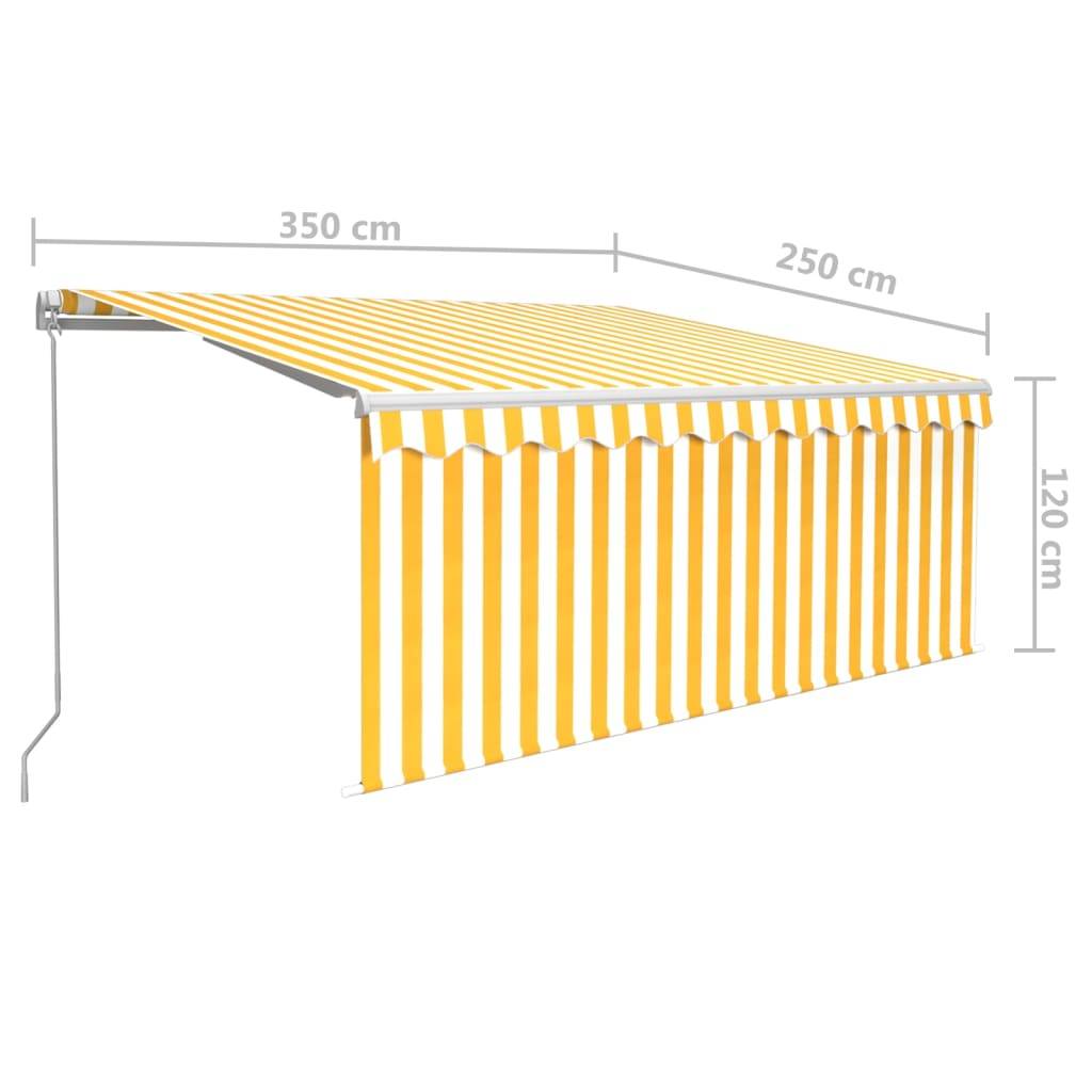vidaXL Markise Manuell Einziehbar mit Rollo 3,5x2,5 m Gelb & Weiß