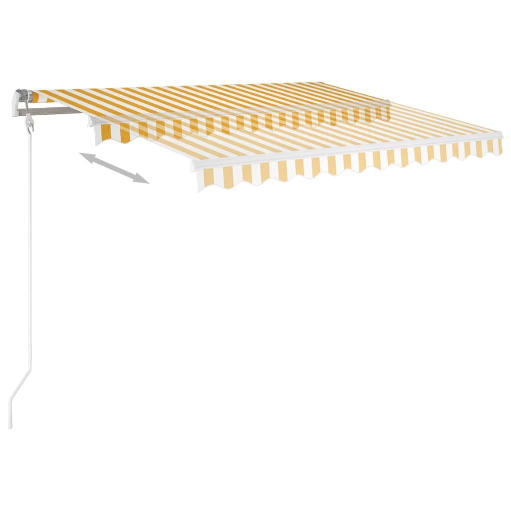 vidaXL Markise Automatisch Einziehbar 300x250 cm Gelb und Weiß