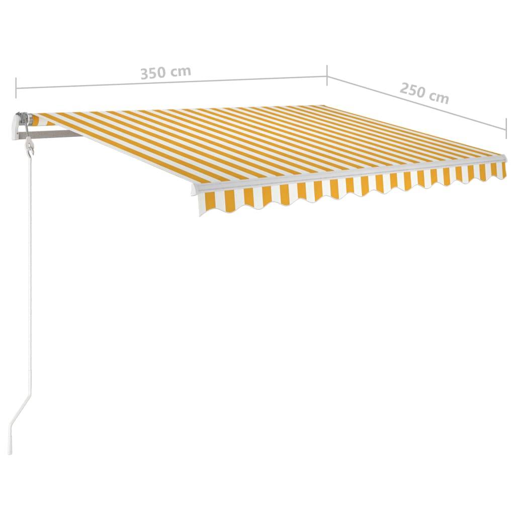 vidaXL Markise Manuell Einziehbar 350x250 cm Gelb und Weiß