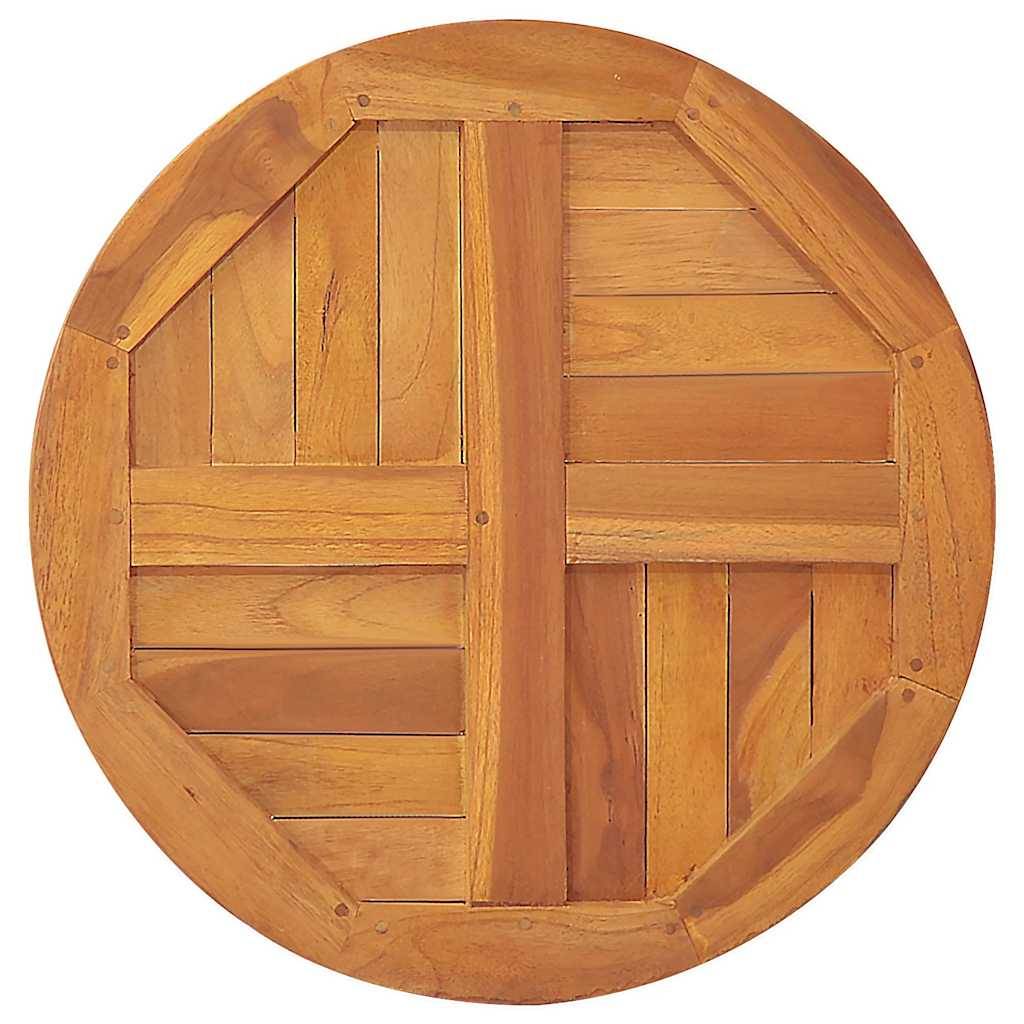 vidaXL Tischplatte Massivholz Teak Rund 2,5 cm 80 cm