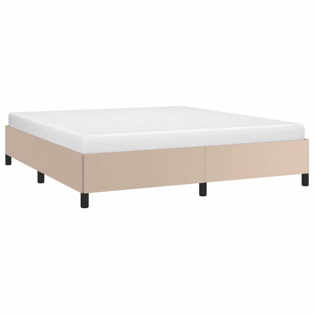 vidaXL Bettgestell Cappuccino-Braun 160x200 cm Kunstleder