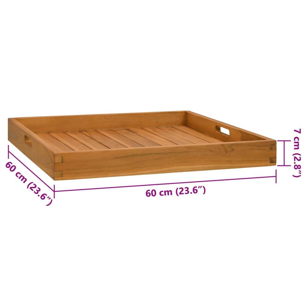 vidaXL Serviertablett 60x60 cm Massivholz Teak