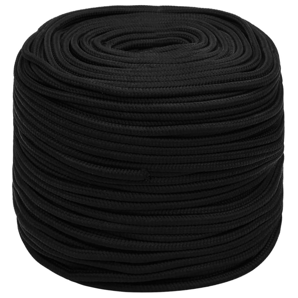 vidaXL Arbeitsseil Schwarz 6 mm 500 m Polyester