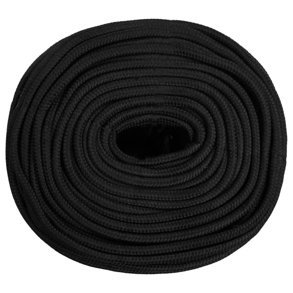 vidaXL Bootsseil Schwarz 8 mm 50 m Polypropylen