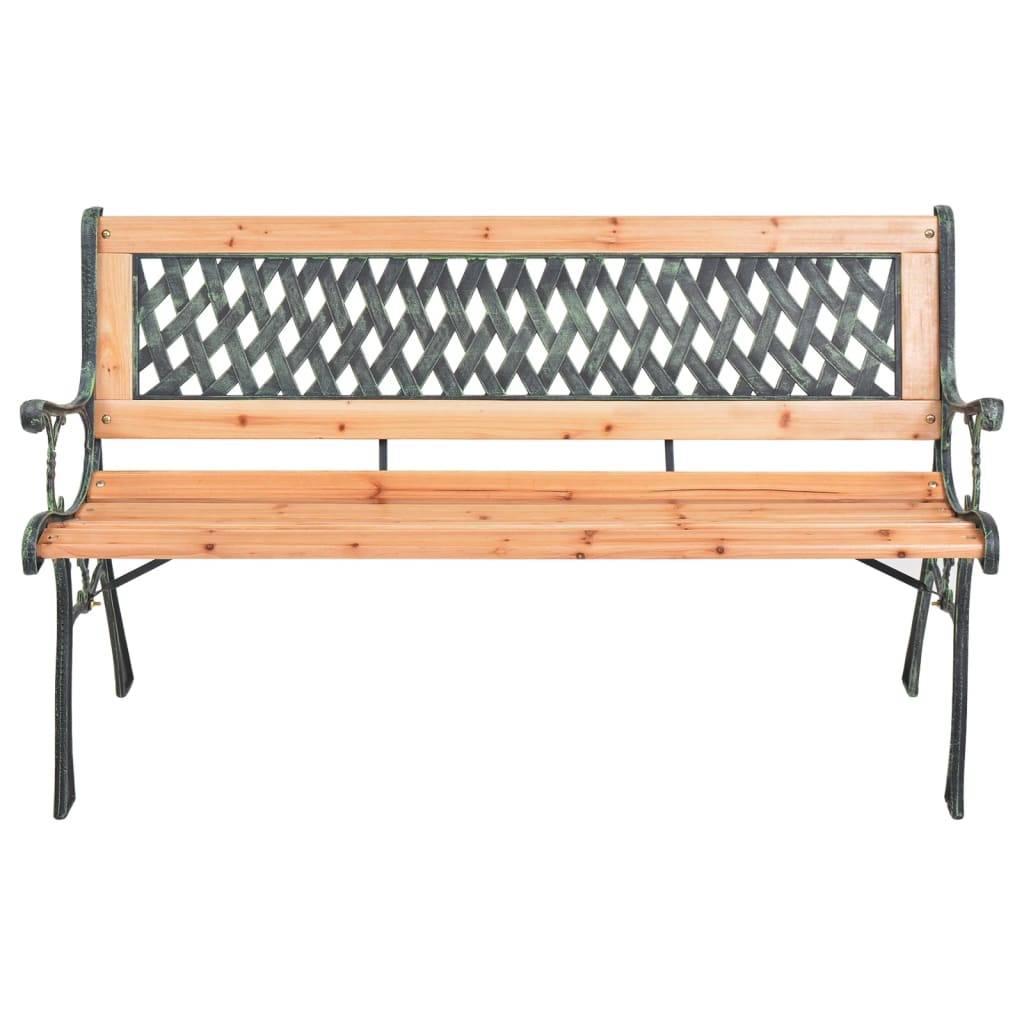 vidaXL Gartenbank 116 cm Gusseisen und Massivholz Tanne