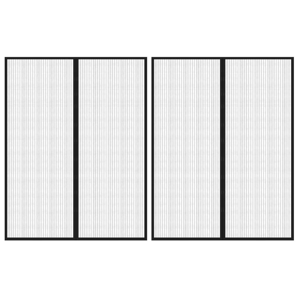 vidaXL Fliegengitter-Türvorhänge 2 Stk. Magnet Schwarz 230x160 cm
