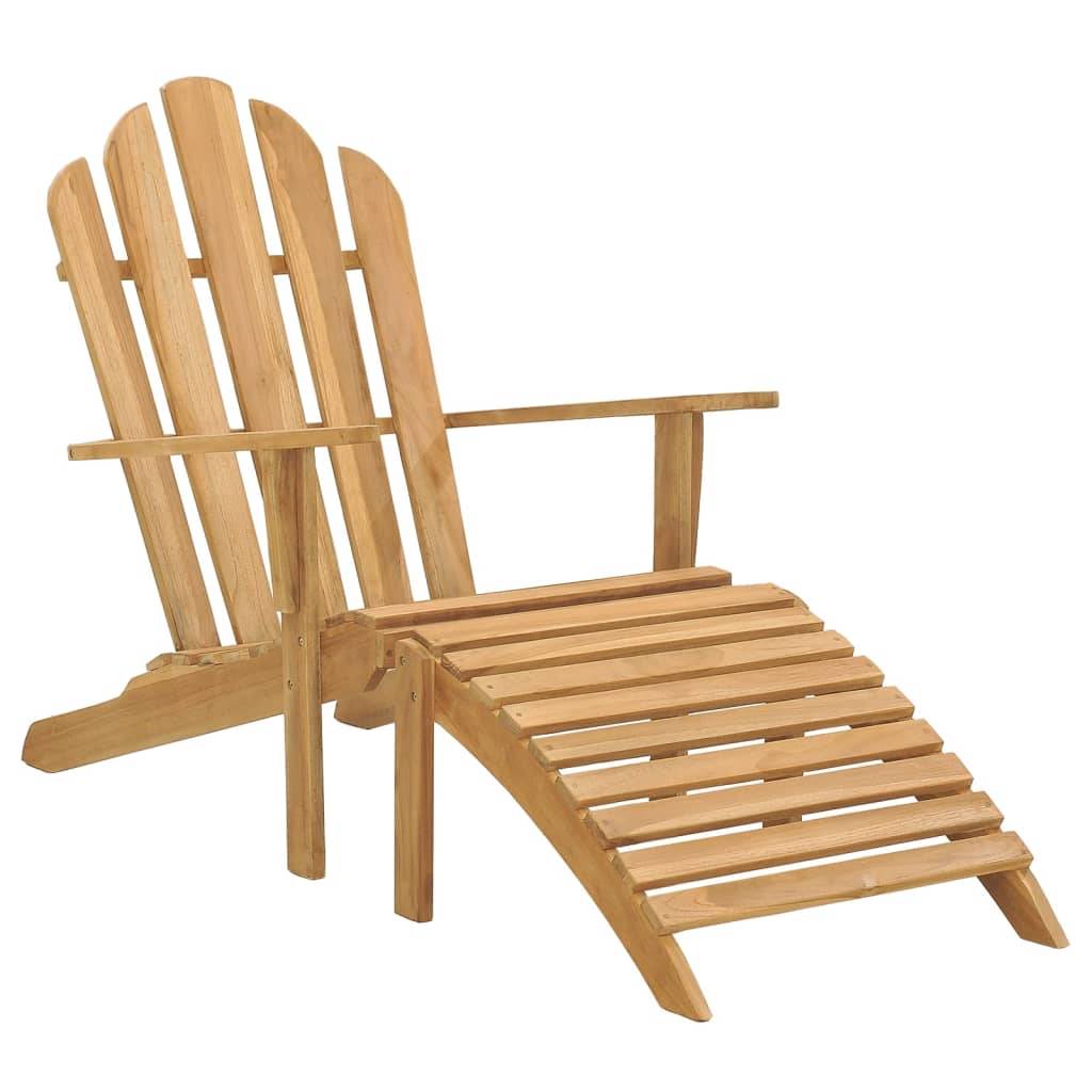 vidaXL Adirondack-Stuhl mit Fußteil Massivholz Teak