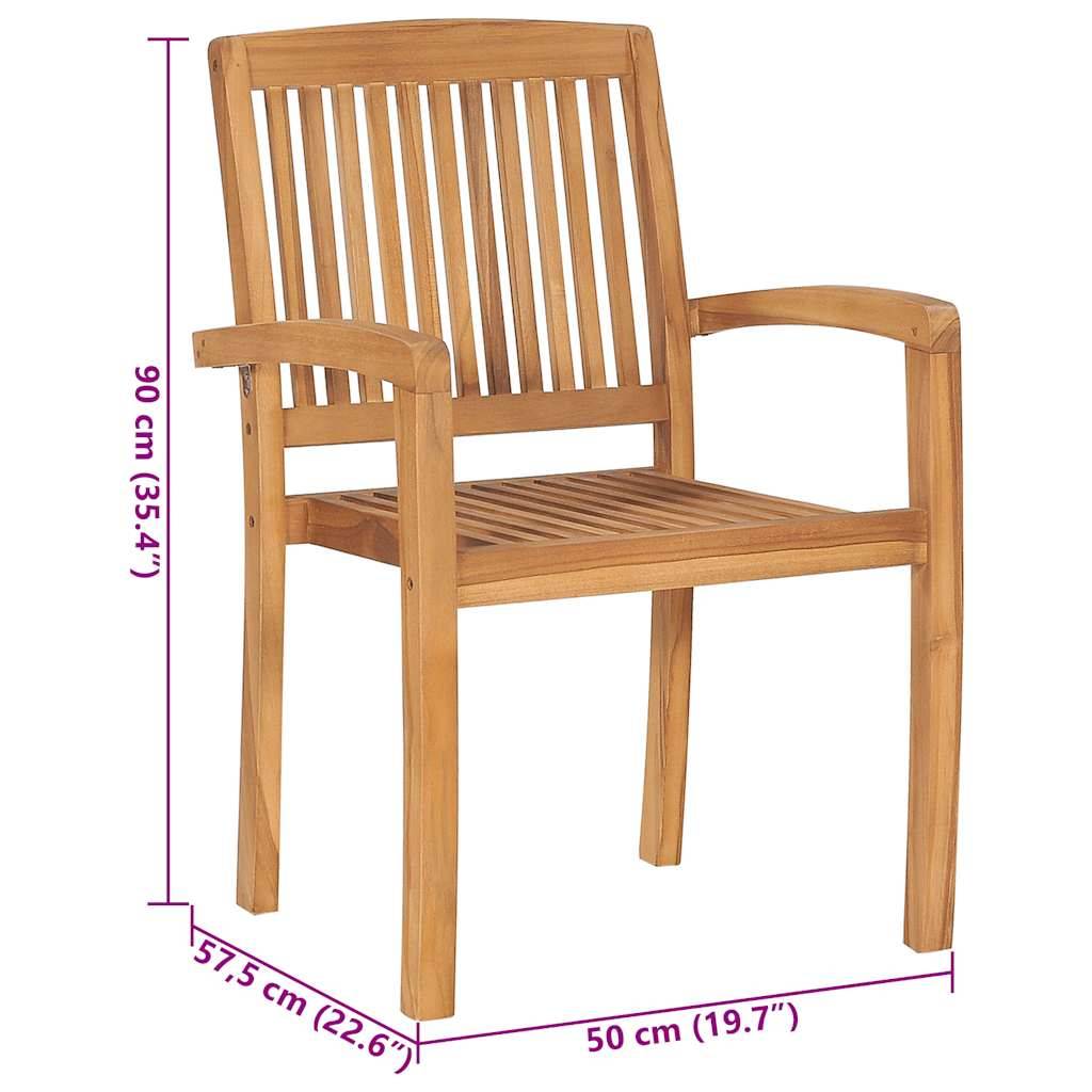 vidaXL Gartenstühle 2 Stk. mit Anthrazit Kissen Massivholz Teak