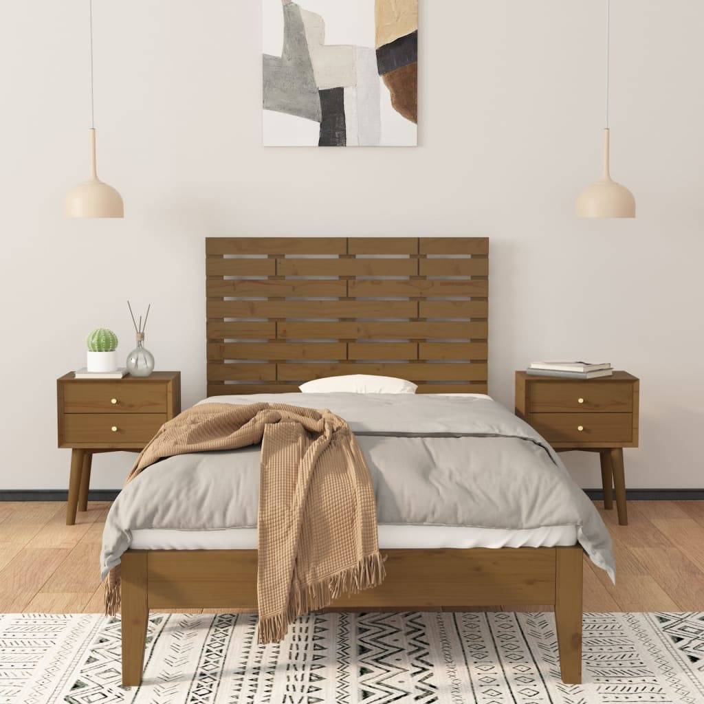 vidaXL Wand-Kopfteil Honigbraun 81x3x63 cm Massivholz Kiefer