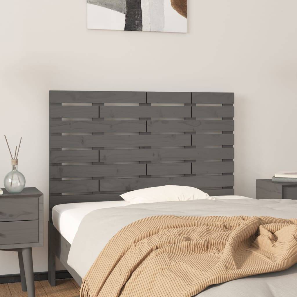 vidaXL Wand-Kopfteil Grau 96x3x63 cm Massivholz Kiefer