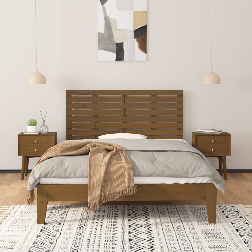 vidaXL Wand-Kopfteil Honigbraun 156x3x63 cm Massivholz Kiefer