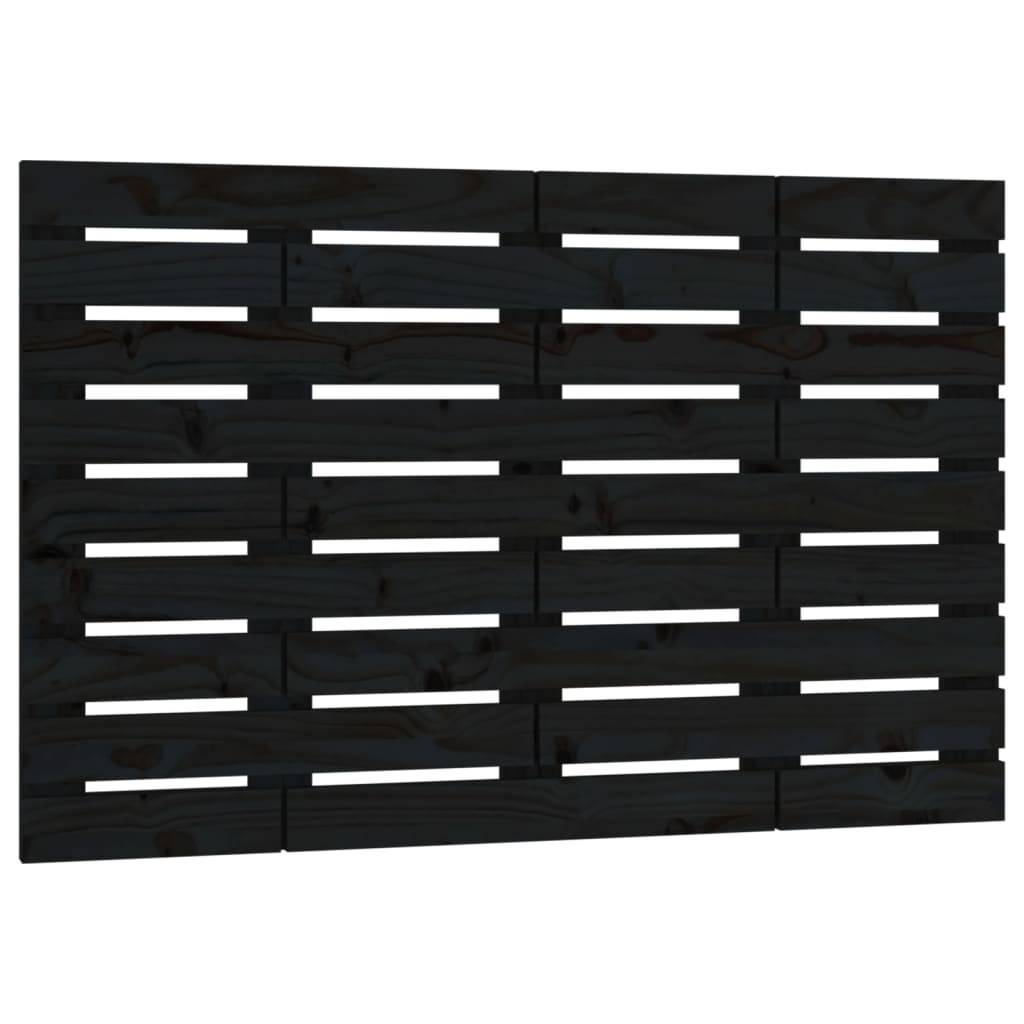 vidaXL Wand-Kopfteil Schwarz 81x3x63 cm Massivholz Kiefer