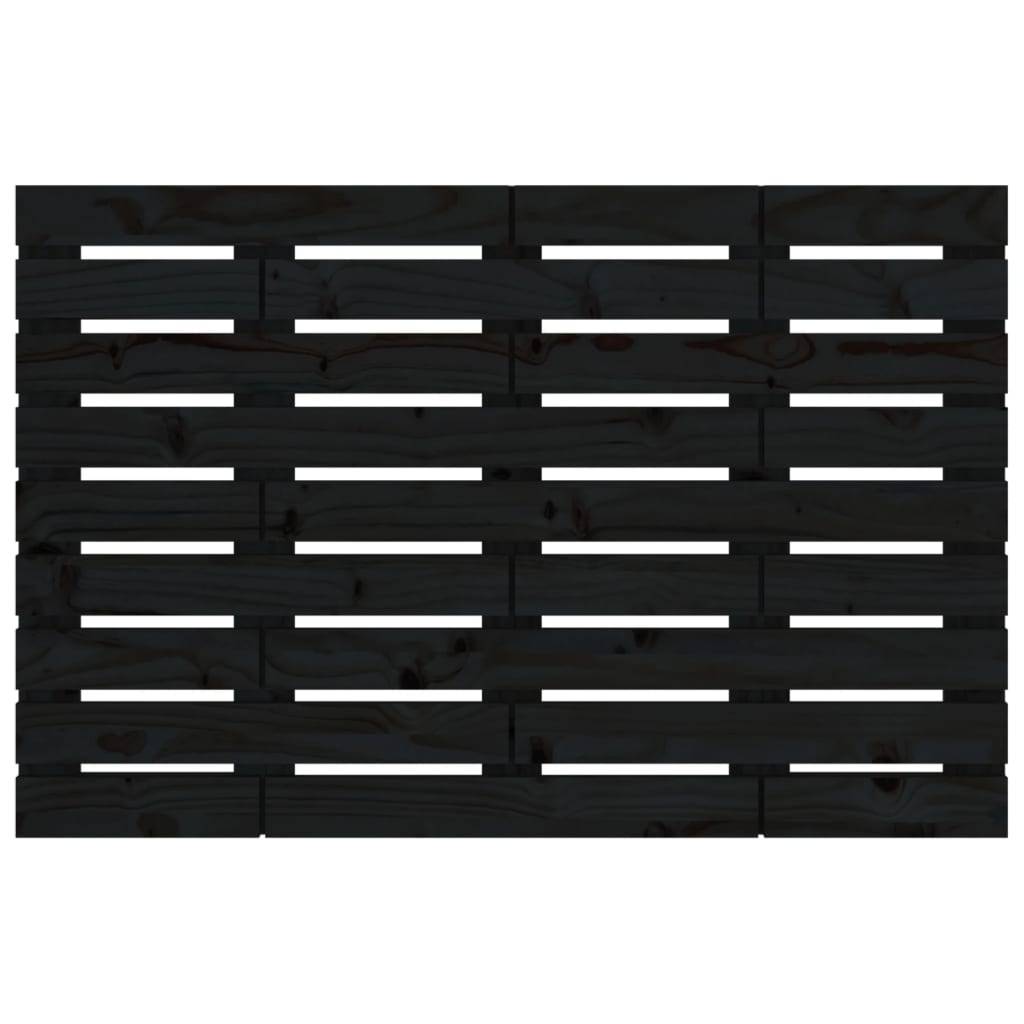 vidaXL Wand-Kopfteil Schwarz 81x3x63 cm Massivholz Kiefer