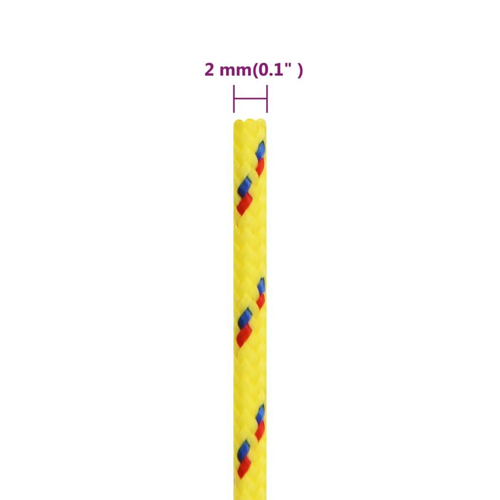 vidaXL Bootsseil Gelb 2 mm 25 m Polypropylen