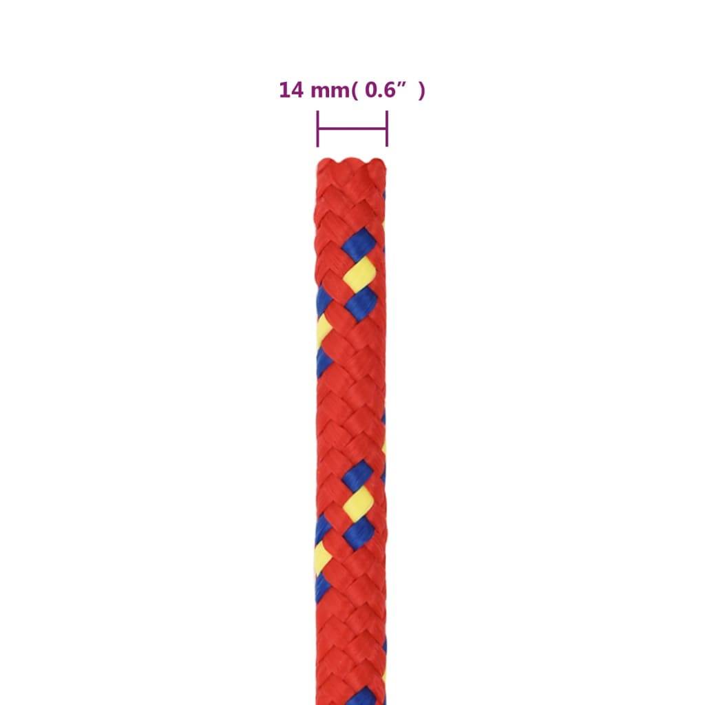 vidaXL Bootsseil Rot 14 mm 25 m Polypropylen