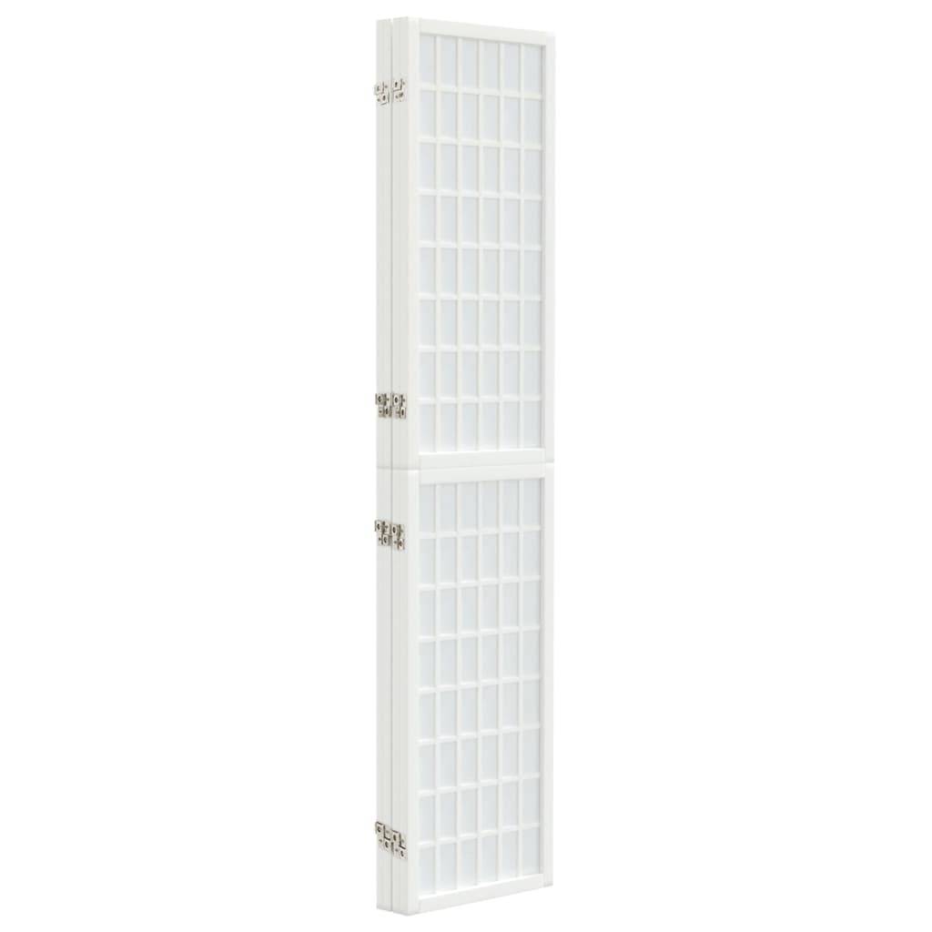 vidaXL 4-tlg. Paravent Japanischer Stil Faltbar 160x170 cm Weiß