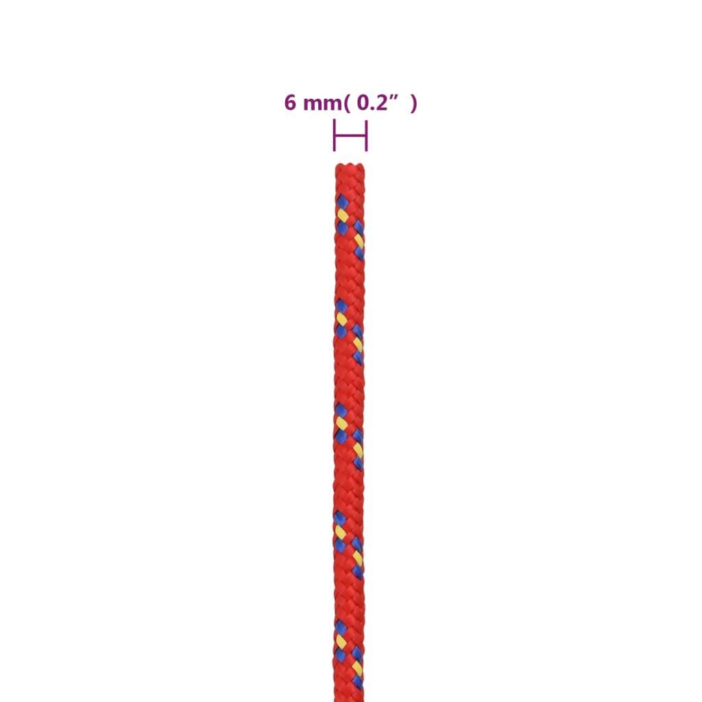 vidaXL Bootsseil Rot 6 mm 25 m Polypropylen