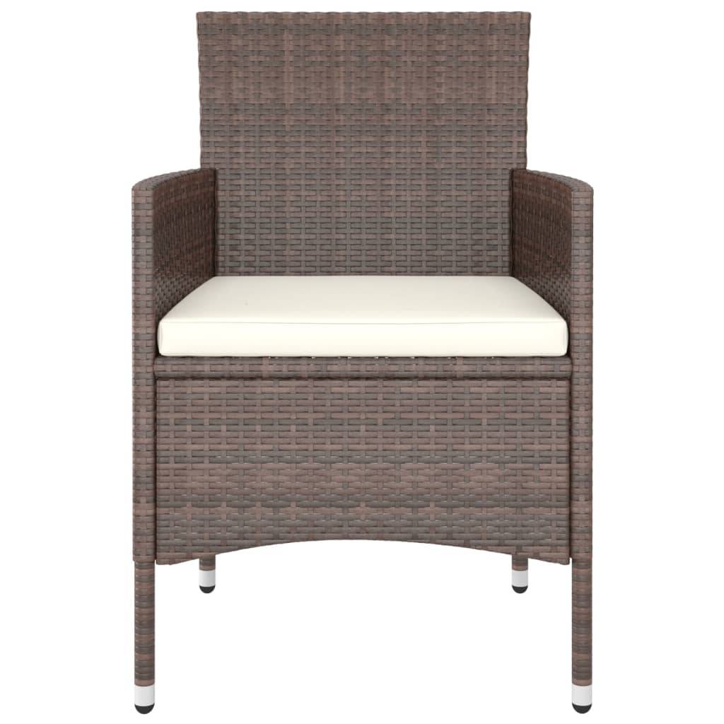 vidaXL 4-tlg. Gartenstuhl und Hocker Set Poly Rattan Braun