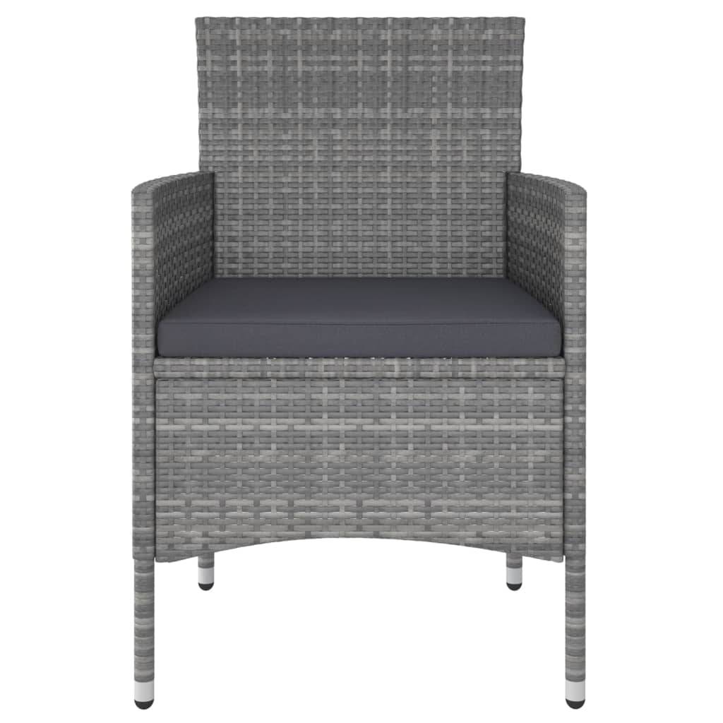 vidaXL 5-tlg. Garten-Lounge-Set Poly Rattan Grau
