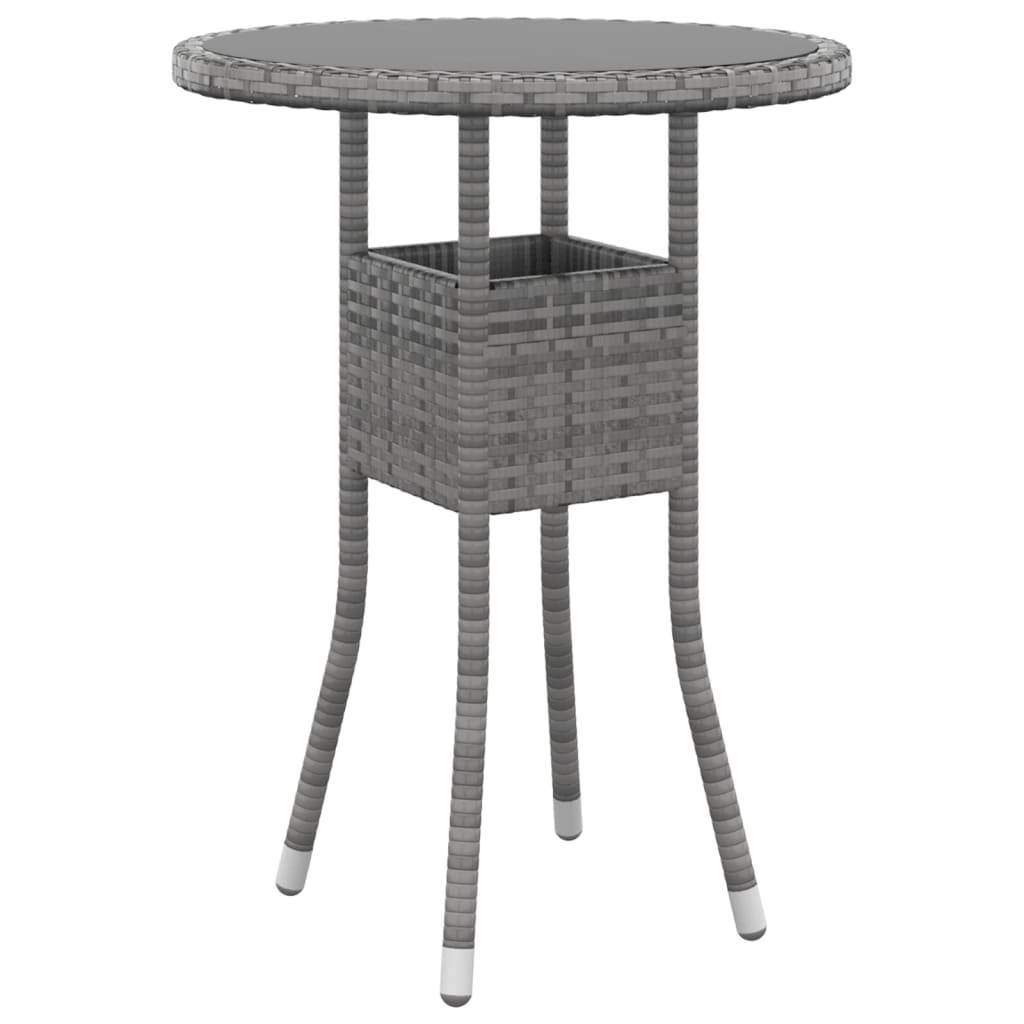 vidaXL 3-tlg. Garten-Essgruppe Poly Rattan Grau
